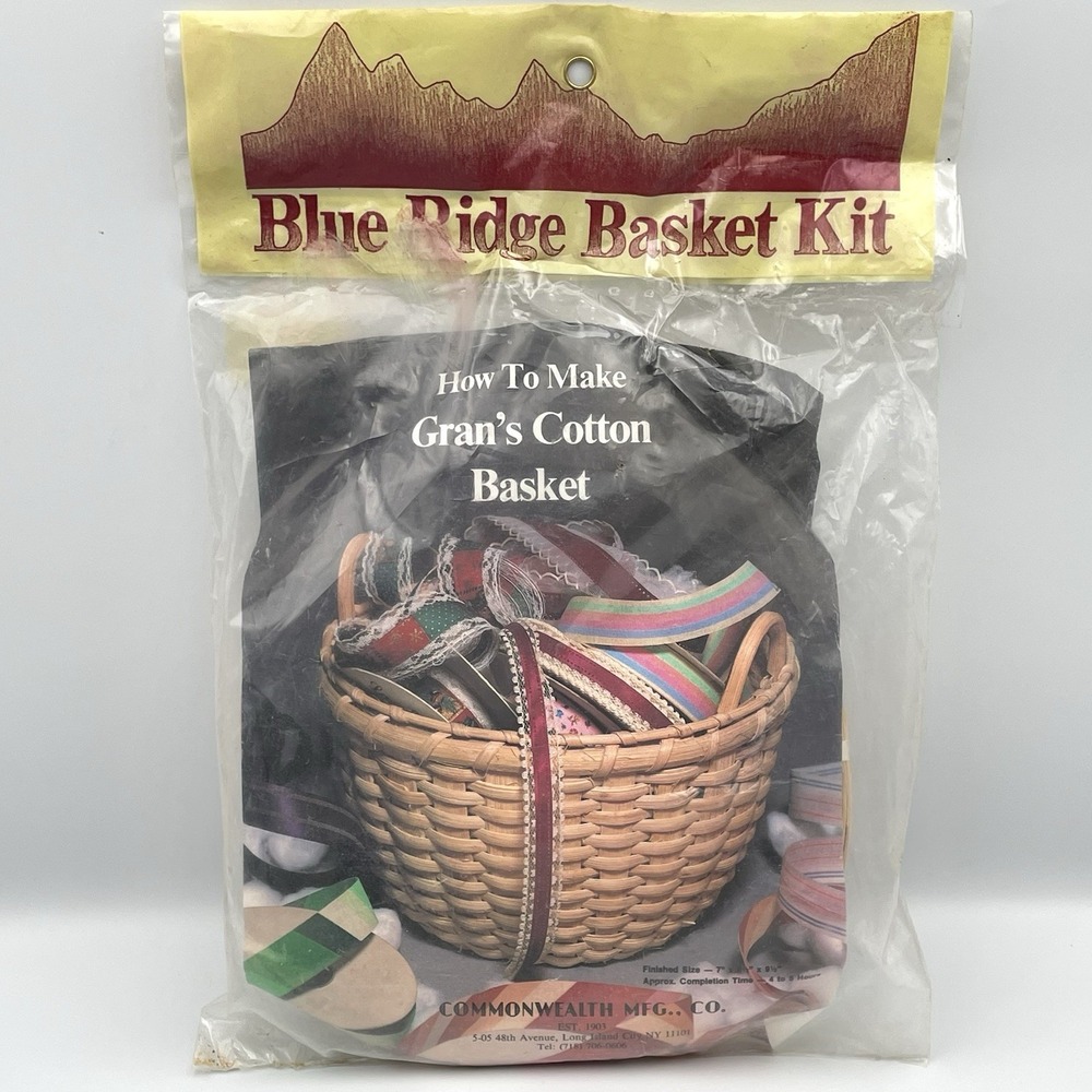 Vintage 1983 Blue Ridge Gran's Cotton Basket Kit Commonwealth Mfg Craft DIY